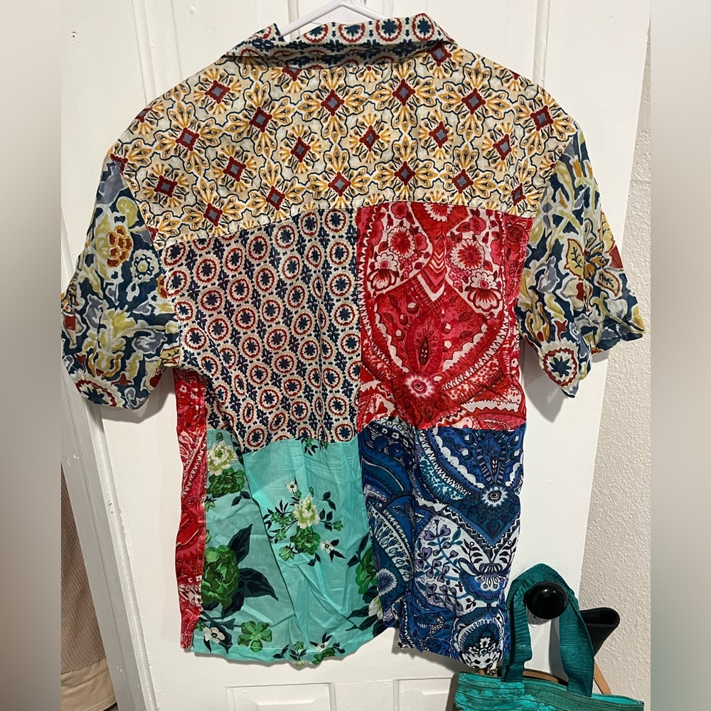 Anthropologie Raga Men Patchwork Button Up - Picture 2 of 4